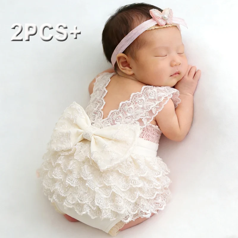 Baby Clothing Brand - Ylsteed Neugeborenen Fotografie Spitze Strampler Set
