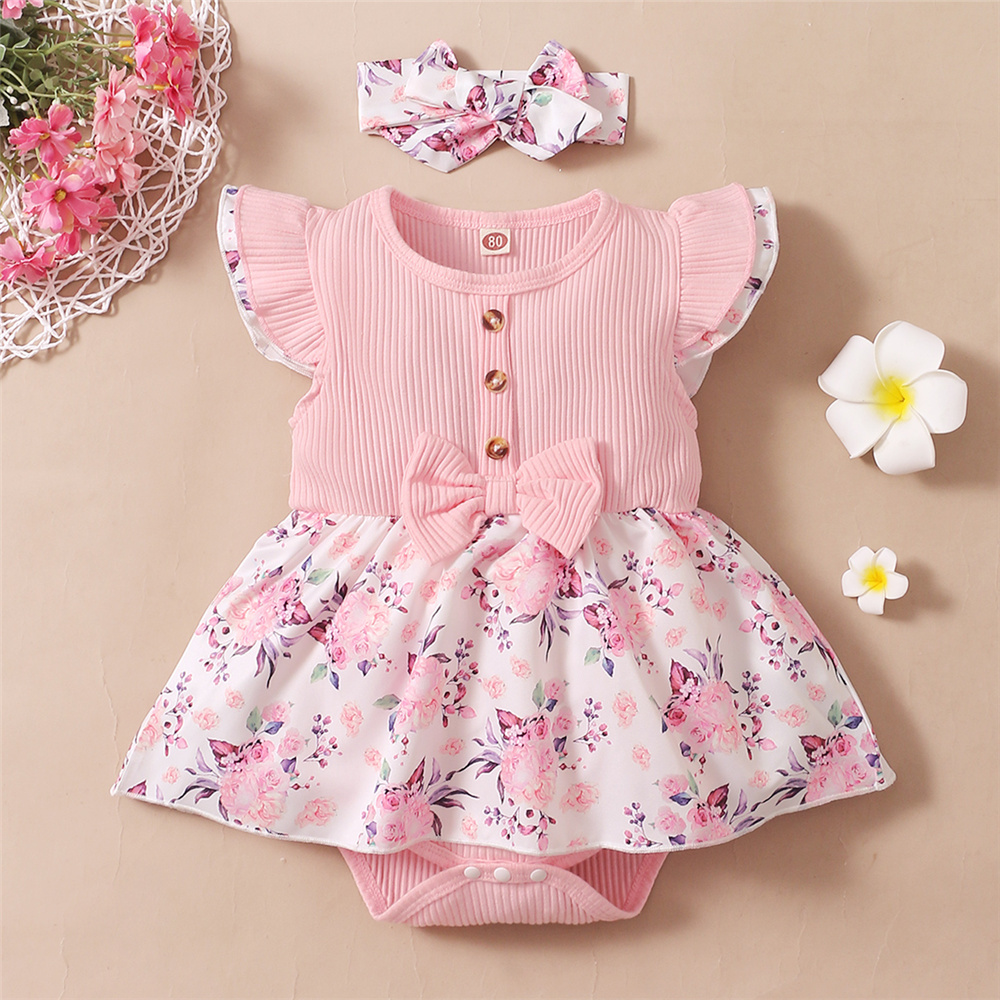 Baby Clothing Brand - 0-18 Monate Baby Mädchen Blumenspielanzug Kleid